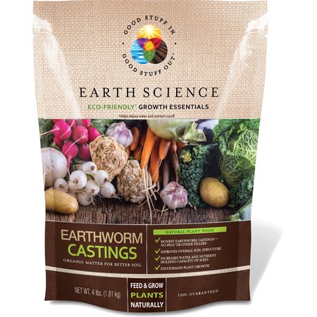 EARTH SCIENCE Growth Essentials Organic Earthworm Castings 4 lb 12130-6